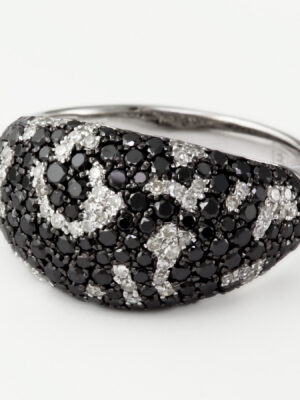 Effy 14K White Gold Diamond,Black Diamond, Ring