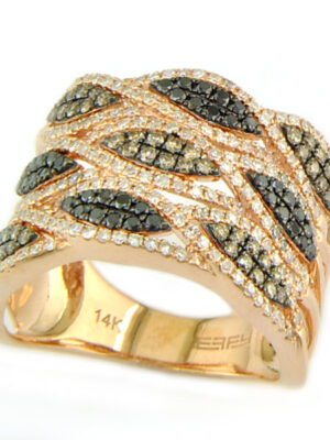 EFFY 14K ROSE GOLD DIAMOND,BLACK DIAMOND,ESPRESSO DIAMOND, RING