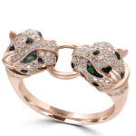 Effy 14K Rose Gold Diamond,Tsavorite Ring