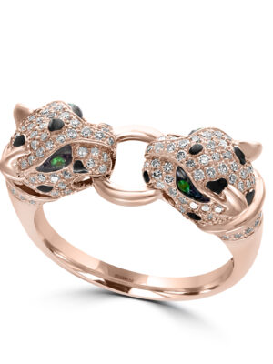 Effy 14K Rose Gold Diamond,Tsavorite Ring