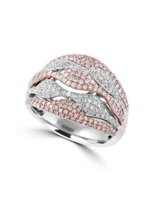 Effy 14K White & Rose Gold Diamond Ring