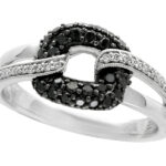 EFFY 14K WHITE GOLD DIAMOND,BLACK DIAMOND, RING