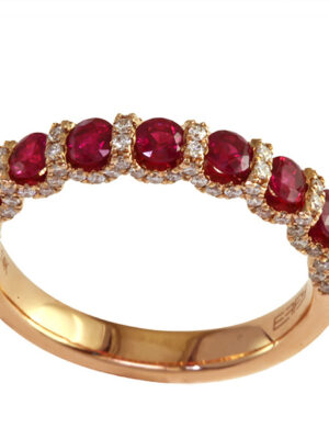 EFFY 14K WHITE GOLD DIAMOND,NATURAL RUBY RING