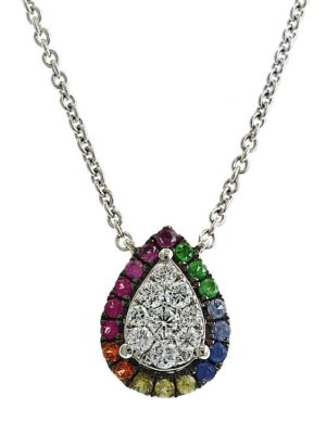 EFFY 14K WHITE GOLD DIAMOND,ORANGE SAPPHIRE,PINK SAPPHIRE,NATURAL SAPPHIRE,TSAVORITE,YELLOW