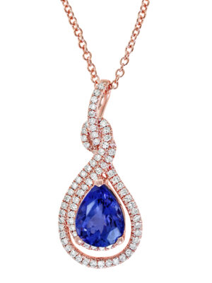 Effy 14K Rose Gold Diamond,Tanzanite Pendant