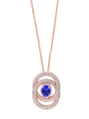 Effy 14K Rose Gold Diamond,Tanzanite Pendant