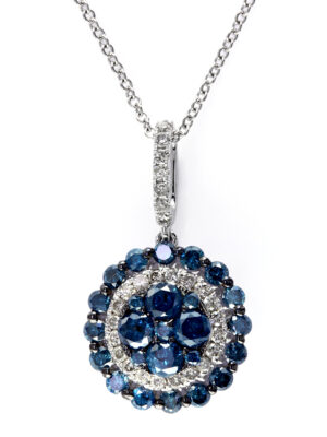 Effy 14K White Gold Diamond,Blue Diamond, Pendant
