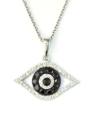 EFFY 14K WHITE GOLD DIAMOND,BLACK DIAMOND, PENDANT