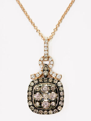 EFFY 14K ROSE GOLD DIAMOND,ESPRESSO DIAMOND, PENDANT