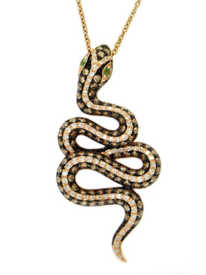 EFFY 14K ROSE GOLD DIAMOND,ESPRESSO DIAMOND,TSAVORITE PENDANT