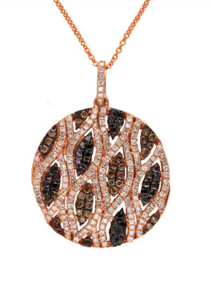 EFFY 14K ROSE GOLD DIAMOND,BLACK DIAMOND,ESPRESSO DIAMOND, PENDANT