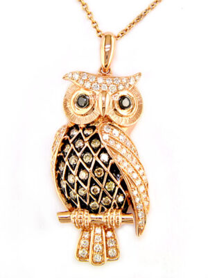 EFFY 14K ROSE GOLD DIAMOND,BLACK DIAMOND,ESPRESSO DIAMOND, PENDANT