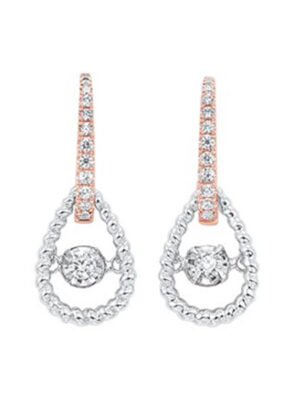 10KT WHITE ROSE GOLD DIAMOND (1/4CTW) EARRING