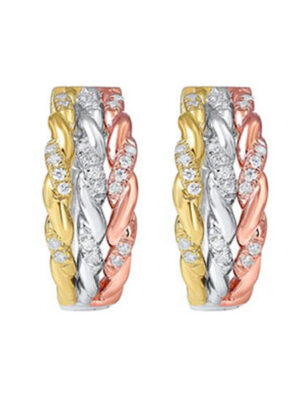 10KT WHITE YELLOW ROSE GOLD DIAMOND (1/6CTW) EARRING