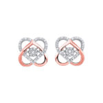 10KT WHITE PINK GOLD DIAMOND (1/10 CTW) EARRING