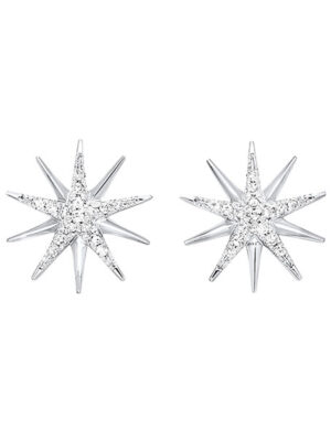 SILVER DIAMOND (1/10 CTW) EARRING
