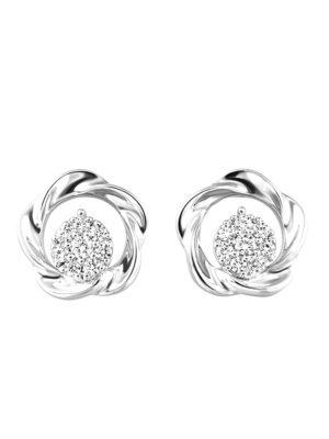 SILVER DIAMOND (1/8CTW) EARRING