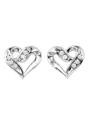 SILVER DIAMOND (1/50 CTW) EARRING