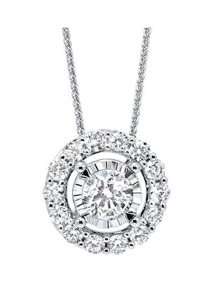 14KT WHITE GOLD DIAMOND (1/10 CTW) PENDANT