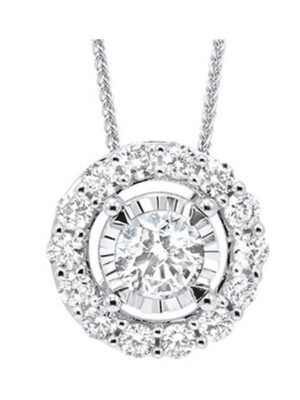 14KT WHITE GOLD DIAMOND (1/5CTW) PENDANT