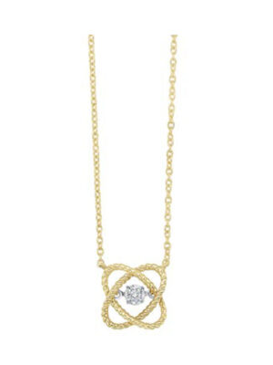 10KT YELLOW GOLD DIAMOND (1/20 CTW) NECKLACE