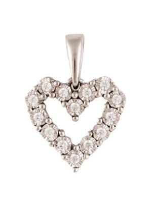 10KT WHITE GOLD DIAMOND (1/10 CTW) PENDANT