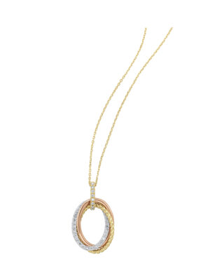 14KT WHITE YELLOW ROSE GOLD DIAMOND (1/3CTW) PENDANT