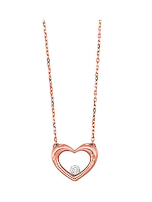 10KT ROSE GOLD DIAMOND (1/20 CTW) PENDANT