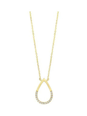 14KT YELLOW GOLD DIAMOND (1/12 CTW) PENDANT