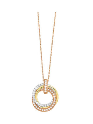 14KT WHITE YELLOW ROSE GOLD DIAMOND (1/2CTW) PENDANT