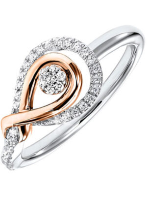 MIX METAL P-GOLD SILVER DIAMOND (1/6CTW) RING