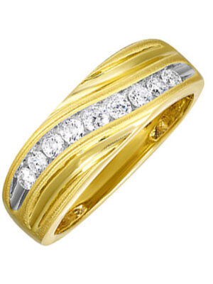 10KT YELLOW GOLD DIAMOND (1/2CTW) BAND