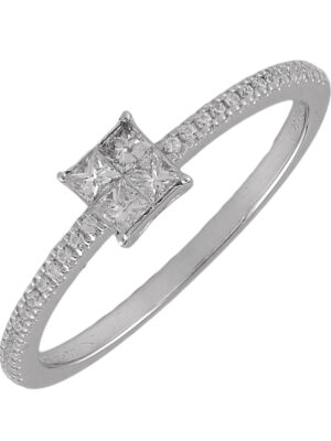 10KT WHITE GOLD DIAMOND(1/5CTW) RING