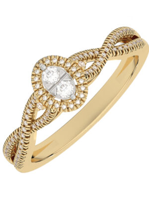 10KT YELLOW GOLD DIAMOND(1/6CTW) RING