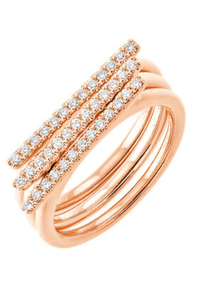 10KT WHITE YELLOW ROSE GOLD DIAMOND (1/4CTW) RING