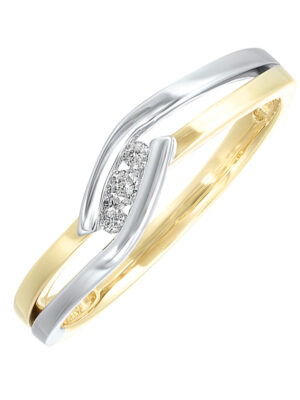 10KT WHITE YELLOW GOLD DIAMOND (1/20 CTW) RING