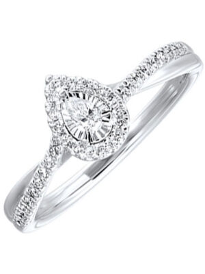 14KT WHITE GOLD DIAMOND(1/4CTW) RING