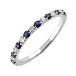 10KT WHITE GOLD DIAMOND (1/5CTW) & SAPPHIRE (1/5 CTW) RING