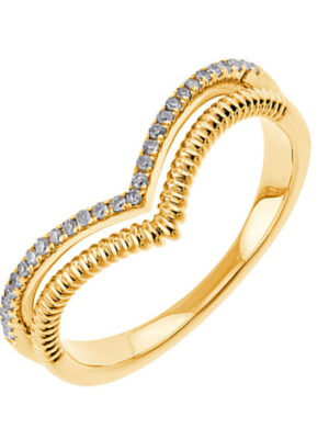 10KT WHITE YELLOW GOLD DIAMOND (1/10 CTW) RING