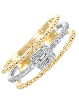 10KT WHITE YELLOW GOLD DIAMOND (1/5CTW) RING