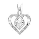 SILVER DIAMOND (1/50 CTW) & CREATEDWHITE TOPAZ (1/4 CTW) PENDANT