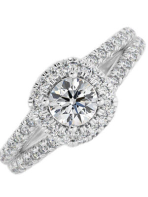 14KT WHITE GOLD (1CTW) WITH (1/2CT) ROUND CENTER