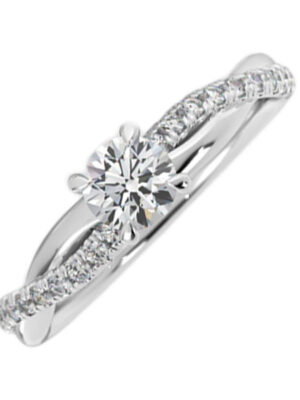 14KT WHITE GOLD (7/8CTW) WITH (3/4CT) ROUND CENTER