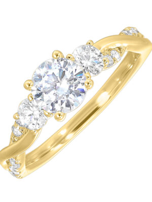 14KT YELLOW GOLD (1 1/4CTW) WITH (3/4CT) ROUND CENTER