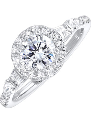 14KT WHITE GOLD (7/8CTW) WITH (1/2CT) ROUND CENTER